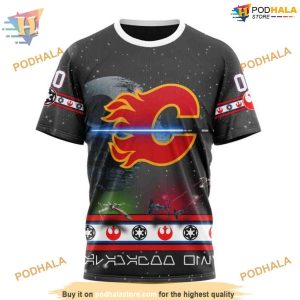 Custom Star Wars Design NHL Calgary Flames Hoodie 3D Sweatshirt 3