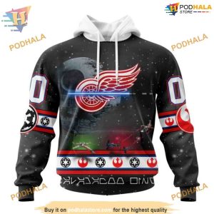 Custom Star Wars Design NHL Detroit Red Wings Hoodie 3D 1