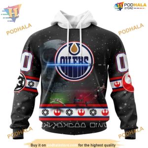 Custom Star Wars Design NHL Edmonton Oilers Hoodie 3D 1