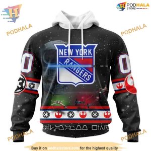 Custom Star Wars Design NHL New York Rangers Hoodie 3D 1