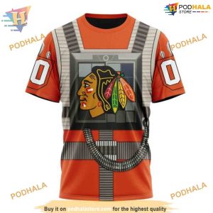 Custom Star Wars Rebel Pilot Design NHL Chicago Blackhawks Hoodie 3D 3