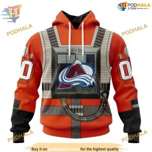 Custom Star Wars Rebel Pilot Design NHL Colorado Avalanche Hoodie 3D 1