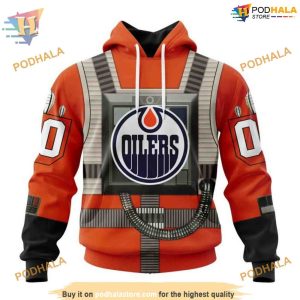 Custom Star Wars Rebel Pilot Design NHL Edmonton Oilers Hoodie 3D 1