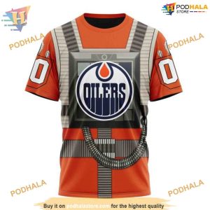 Custom Star Wars Rebel Pilot Design NHL Edmonton Oilers Hoodie 3D 3
