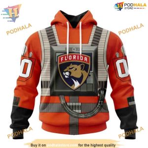 Custom Star Wars Rebel Pilot Design NHL Florida Panthers Hoodie 3D 1