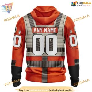 Custom Star Wars Rebel Pilot Design NHL Philadelphia Flyers Hoodie 3D 2