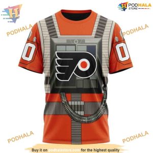 Custom Star Wars Rebel Pilot Design NHL Philadelphia Flyers Hoodie 3D 3