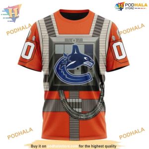 Custom Star Wars Rebel Pilot Design NHL Vancouver Canucks Hoodie 3D 3
