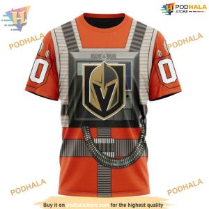 Custom Star Wars Rebel Pilot Design NHL Vegas Golden Knights Hoodie 3D 3