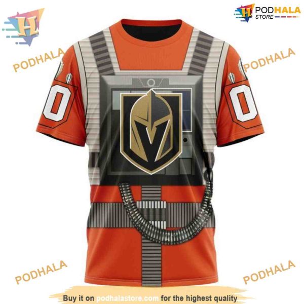 Custom Star Wars Rebel Pilot Design NHL Vegas Golden Knights Hoodie 3D