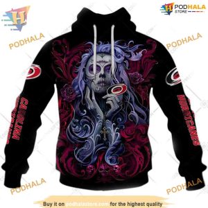 Custom Tattoo Girl Artwork 2023 Unisex NHL Carolina Hurricanes Hoodie 3D Sweatshirt 1