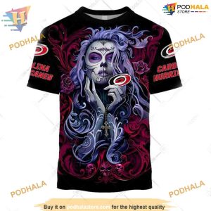 Custom Tattoo Girl Artwork 2023 Unisex NHL Carolina Hurricanes Hoodie 3D Sweatshirt 2