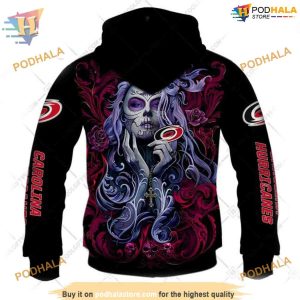 Custom Tattoo Girl Artwork 2023 Unisex NHL Carolina Hurricanes Hoodie 3D Sweatshirt 3