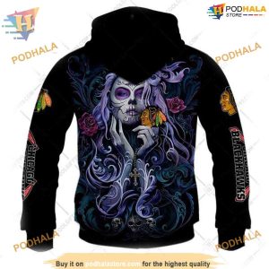 Custom Tattoo Girl Artwork 2023 Unisex NHL Chicago Blackhawks Hoodie 3D 3