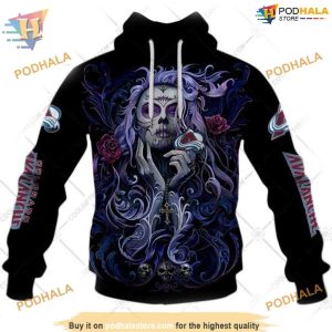 Custom Tattoo Girl Artwork 2023 Unisex NHL Colorado Avalanche Hoodie 3D 1