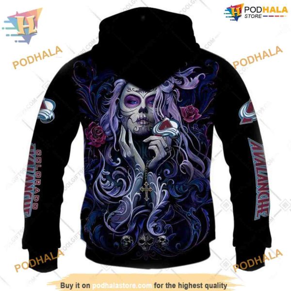 Custom Tattoo Girl Artwork 2023 Unisex NHL Colorado Avalanche Hoodie 3D