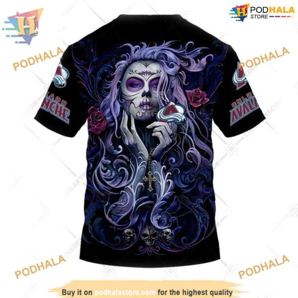 Custom Tattoo Girl Artwork 2023 Unisex NHL Colorado Avalanche Hoodie 3D
