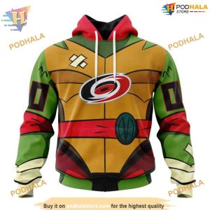 Custom Teenage Mutant Ninja Turtles Design NHL Carolina Hurricanes Hoodie 3D 1