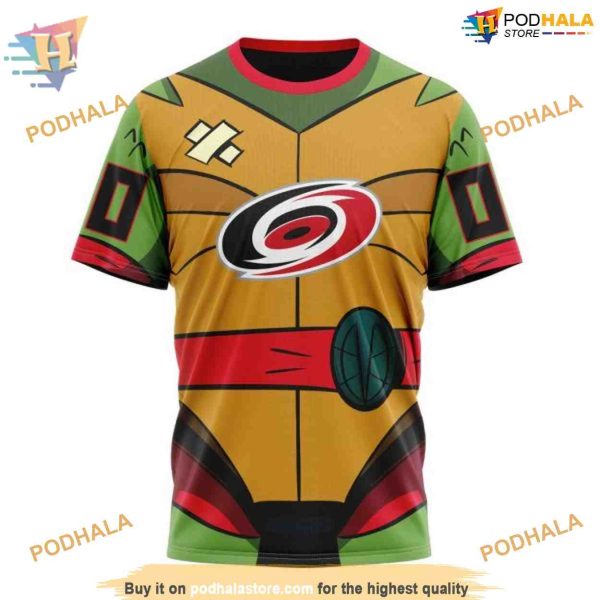 Custom Teenage Mutant Ninja Turtles Design NHL Carolina Hurricanes Hoodie 3D