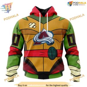 Custom Teenage Mutant Ninja Turtles Design NHL Colorado Avalanche Hoodie 3D 1