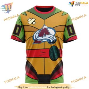 Custom Teenage Mutant Ninja Turtles Design NHL Colorado Avalanche Hoodie 3D 3