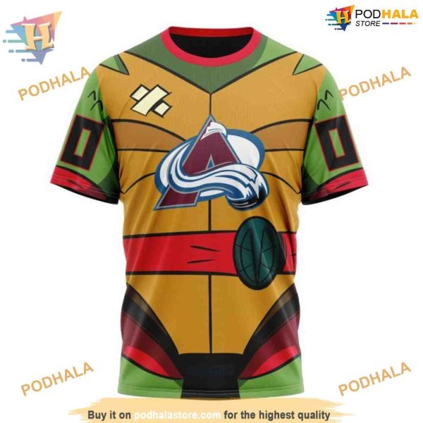 Custom Teenage Mutant Ninja Turtles Design NHL Colorado Avalanche Hoodie 3D