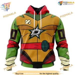 Custom Teenage Mutant Ninja Turtles Design NHL Dallas Stars Hoodie 3D 1