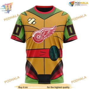 Custom Teenage Mutant Ninja Turtles Design NHL Detroit Red Wings Hoodie 3D 3