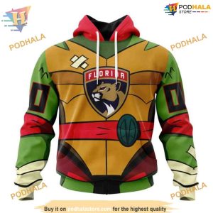 Custom Teenage Mutant Ninja Turtles Design NHL Florida Panthers Hoodie 3D 1