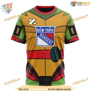 Custom Teenage Mutant Ninja Turtles Design NHL New York Rangers Hoodie 3D 3