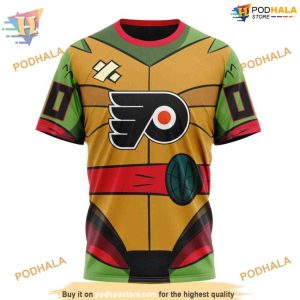 Custom Teenage Mutant Ninja Turtles Design NHL Philadelphia Flyers Hoodie 3D 3