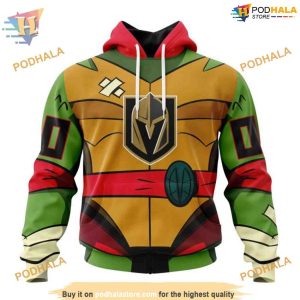Custom Teenage Mutant Ninja Turtles Design NHL Vegas Golden Knights Hoodie 3D 1