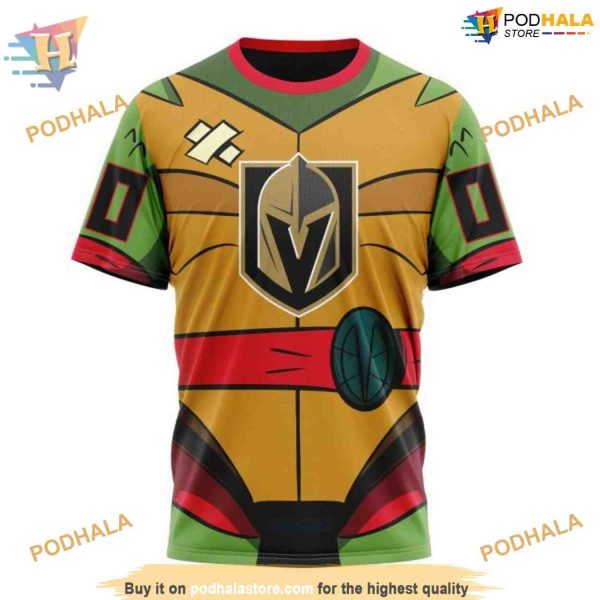 Custom Teenage Mutant Ninja Turtles Design NHL Vegas Golden Knights Hoodie 3D