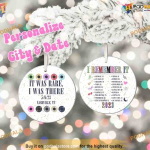 Custom Tour City and Date Christmas Ornament, Personalized Family Keepsake