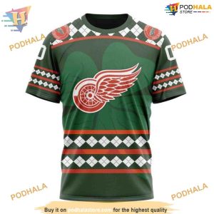 Custom Unisex Hockey Celebrate St Patrick's Day NHL Detroit Red Wings Hoodie 3D 3