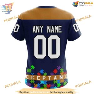 Custom Unisex Hockey Fights Against Autism NHL Edmonton Oilers Hoodie 3D 4