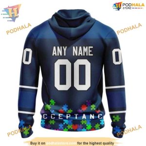 Custom Unisex Hockey Fights Against Autism NHL Vancouver Canucks Hoodie 3D 2