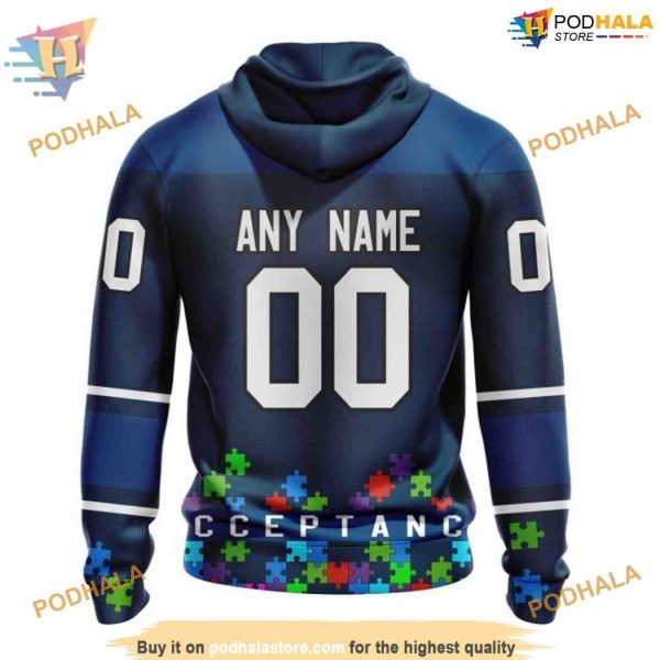 Custom Unisex Hockey Fights Against Autism NHL Vancouver Canucks Hoodie 3D