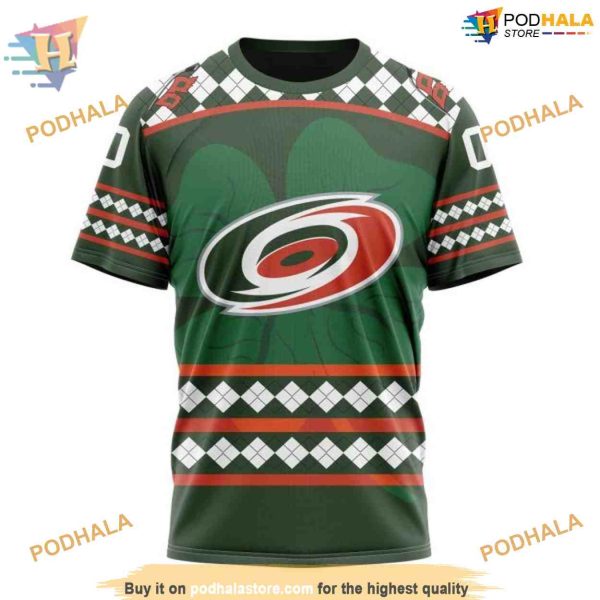 Custom Unisex Kits Hockey Celebrate St Patrick’s Day NHL Carolina Hurricanes Hoodie 3D
