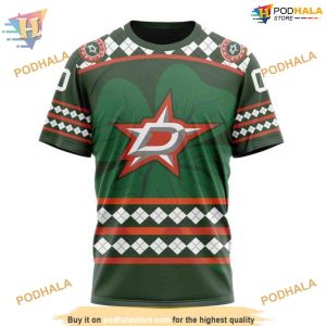 Custom Unisex Kits Hockey Celebrate St Patrick's Day NHL Dallas Stars Hoodie 3D 3