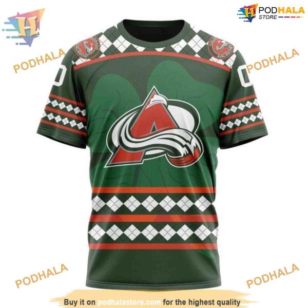 Custom Unisex Kits Hockey Celebrate St Patricks Day NHL Colorado Avalanche Hoodie 3D