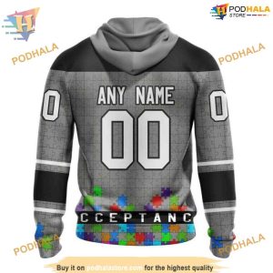 Custom Unisex Kits Hockey Fights Against Autism NHL Dallas Stars Hoodie 3D 2