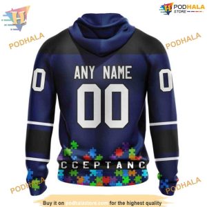 Custom Unisex Kits Hockey Fights Against Autism NHL Toronto Maple Leafs Hoodie 3D 2