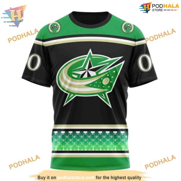 Custom Unisex St Patrick’s Day NHL Columbus Blue Jackets 3D Hoodie