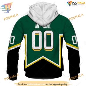 Custom Vintage Jersey Style NHL Dallas Stars Hoodie 3D Shirt 3