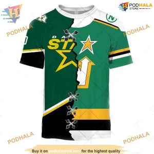 Custom Vintage Mix Minnesota North Stars Jersey Style NHL Dallas Stars Hoodie 3D 2