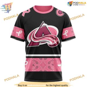 Custom WE WEAR PINK BREAST CANCER NHL Colorado Avalanche Hoodie 3D 3