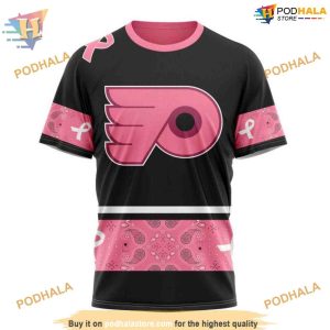 Custom WE WEAR PINK BREAST CANCER NHL Philadelphia Flyers Hoodie 3D 3