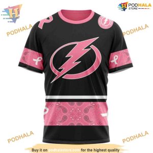 Custom WE WEAR PINK BREAST CANCER NHL Tampa Bay Lightning Hoodie 3D 3