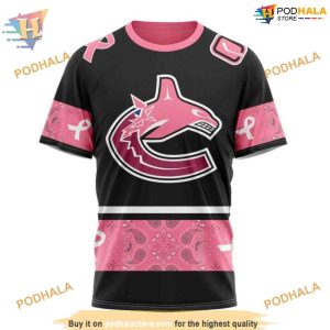 Custom WE WEAR PINK BREAST CANCER NHL Vancouver Canucks Hoodie 3D 3